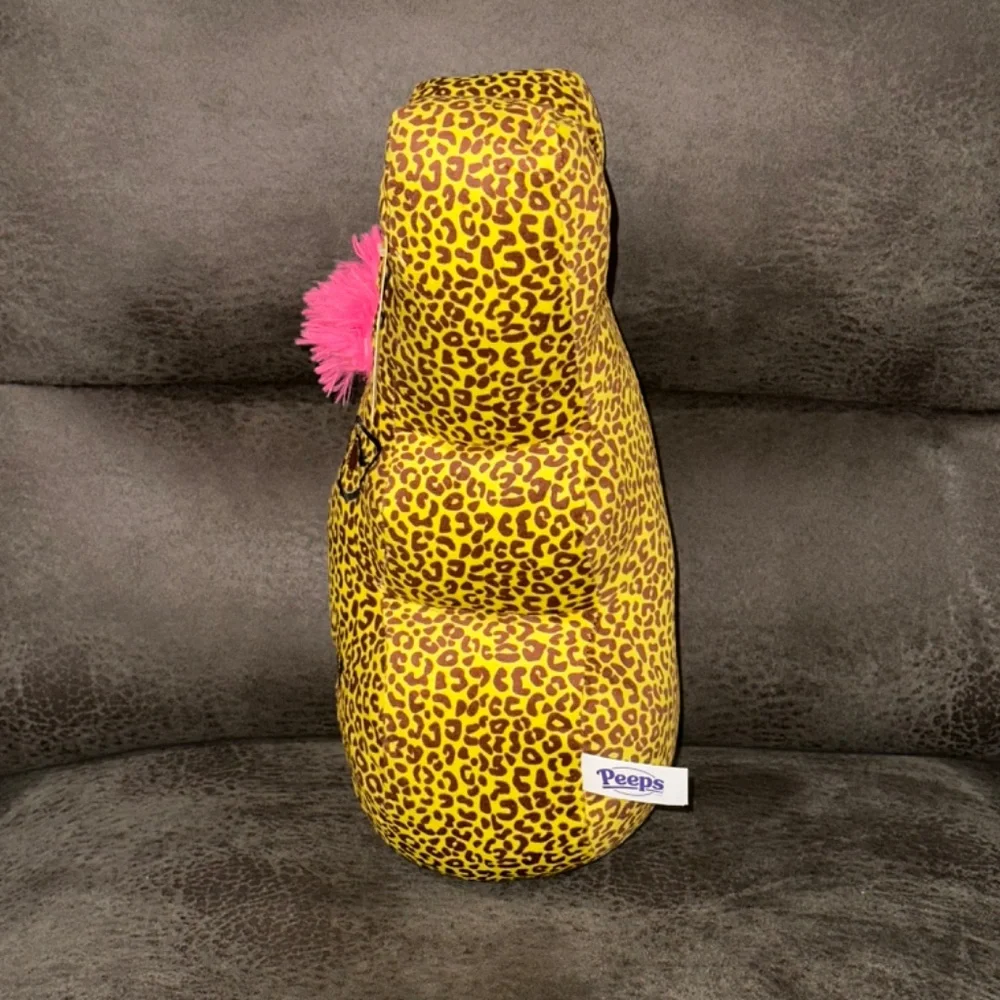 2025 Peeps EASTER BUNNY 15" LEOPARD PRINT Emo Punk Rock Rabbit Plush NEW + Tag - Picture 7 of 11
